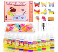 HGRGHH Vernice Marmorizzante ad Acqua per Bambini, 12 Colori Set di Pittura ad Acqua, Arti e Mestieri per Ragazze e Ragazzi dai 6 ai 12 Anni, Pittura in Marmo per Bambini e Adulti