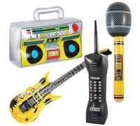 HGSHUO 80's 90's Party Decoration Disco Palloncino Gonfiabile Radio Telefono Cellulare Microfono Strumenti Gonfiabili Giocattolo Partito Accessori Retro Hip Hop Disco Rock Carnival Feste A Tema