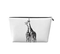 HGSLQDEE Borsa da toilette da viaggio in pelle stampata con giraffa africana, Argento, Taglia unica