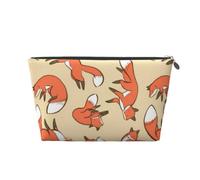HGSLQDEE Molte volpi stampate in pelle da viaggio borsa da toilette portatile borsa cosmetica da viaggio borsa da viaggio, Argento, Taglia unica