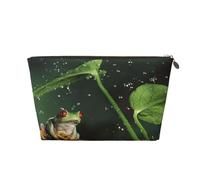 HGSLQDEE Peace Tree Frog - Borsa da toilette da viaggio in pelle stampata con rana, Oro, Taglia unica