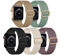 Hgsxst Confezione da 5 cinturini elastici compatibili con Apple Watch Ultra 3/2/1 da 49 mm, 46 mm, 45 mm, 44 mm, 42 mm, 41 mm, 40 mm, 38 mm, uomini e donne, in morbido nylon elastico adatto per iWatch