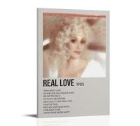 HGTERRGTJ Poster su tela, stampa artistica da parete con immagine di Dolly Parton Real Love by Dolly Parton, poster artistico per stanza, 20 x 30 cm, con cornice