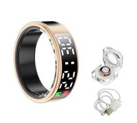 HGTRH Anello Intelligente, Anello per Il Monitoraggio della Salute del Sonno della Frequenza Cardiaca E Dell'ossigeno Resistente all'Acqua Fitness Tracker Contapassi Contacalorie Champagne Gold 8#