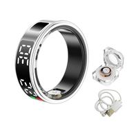 HGTRH Anello Intelligente, Anello per Il Monitoraggio della Salute del Sonno della Frequenza Cardiaca E Dell'ossigeno Resistente all'Acqua Fitness Tracker Contapassi Contacalorie Silver 12#