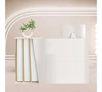 HGTRH Bancone Reception Moderno Piccolo Banco Cassa per La Vendita Al Dettaglio Con Design A Cassetti E Doppia Superficie Di Lavoro Aperto per La Cassa Di Un Salone, Negozio White 140cm