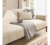 HGTRH Copridivano Antigraffio Gatto 3 Posti con Penisola A Sinistra, Fodera per Divano Angolare 3/2/ 4 Posti, Cotone e Lino Copertura Divano Antiscivolo Copri Divano Lavabile Antimacchia