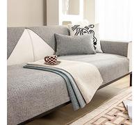 HGTRH Copridivano Antigraffio Gatto 3 Posti con Penisola A Sinistra, Fodera per Divano Angolare 3/2/ 4 Posti, Cotone e Lino Copertura Divano Antiscivolo Copri Divano Lavabile Antimacchia