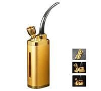 HGTRH Pipa per Tabacco per Fumo, Portatile per Acqua Sigarette Sigari Narghilè Pipe Materiale in Lega di Zinco Rivestimento Interno in PP Trasparente Vaso per Sigarette/Filamento di Sigaretta Gold