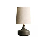 HGTYDV2 Lampada da tavolo in ceramica scandinava, moderna e minimalista, con paralume in lino, lampada da comodino creativa nordica for soggiorno, camera da letto, ufficio(Grey,S)