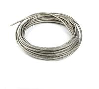 HGUHP Cavo Metallico Rivestito in Vinile Trasparente 304 Acciaio Inossidabile Lunghezza Linea 32,8 piedi/10 m 1 * 7 Struttura, Diametro 0,2 Pollici/5 mm(Dia0.2inches/5mm)