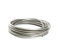 HGUHP Cavo Metallico Rivestito in Vinile Trasparente 304 in Acciaio Inossidabile Intrecciato Lunghezza 32,8 piedi/10 m 7 * 7 Struttura, Diametro 0,1 Pollici/2,5 mm(Dia0.1inches/2.5mm)