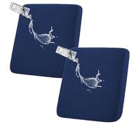 HGUHP Coprisedili for mobili, copridivano elasticizzati da 1/2/4/8 pezzi, copridivano for esterni impermeabili, copridivano antiscivolo in jacquard, protezione for mobili da giardino(Navy Blue,2 PCS)
