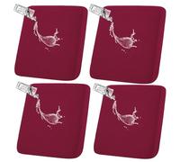 HGUHP Coprisedili for mobili, copridivano elasticizzati da 1/2/4/8 pezzi, copridivano for esterni impermeabili, copridivano antiscivolo in jacquard, protezione for mobili da giardino(Red,4 PCS)
