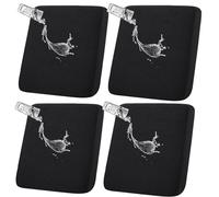 HGUHP Coprisedili for mobili, copridivano elasticizzati da 1/2/4/8 pezzi, copridivano for esterni impermeabili, copridivano antiscivolo in jacquard, protezione for mobili da giardino(Black,4 PCS)