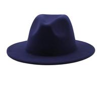 Hgvcfcv Cappello Fedora a tesa larga da donna Cappello da uomo in feltro di lana tinta unita Cappello autunno e inverno Panama Jazz Hat 56-61 Cm, 2, 58/61 cm