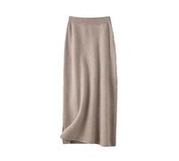 Hgvcfcv Inverno Cashmere Lavorato A Maglia Gonne Lunghe per Le Donne Media Lunghezza Vita Alta A-Line Gonne Femminile Lana, Khaki9, M