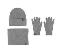 Hgvcfcv Set invernale 3 in 1 morbido cashmere cappello scaldacollo guanti set maglia sciarpa spessa berretto berretto sciarpe, Set grigio scuro, Taglia unica