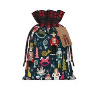 Hgvcse Borsa da donna con chiusura a cordoncino, motivo schiaccianoci, per balletto, danza, Natale, festività, riutilizzabile, 3D, per avvolgere le calze