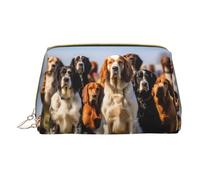 Hgvcse Borsa da viaggio in pelle PVC Makeupdog Show2 con cerniera, organizer per cosmetici, uso quotidiano, bianco, Taglia unica