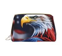 Hgvcse Borsa in pelle PVC Makeupamerican Bald Eagle Bag Zipper Pouch Travel Cosmetic Organizer Daily Use Storage Bag, Bianco, Taglia Unica, Bianco, One Size
