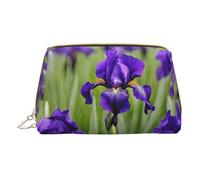 Hgvcse Borsa in pelle pvc Makeuppurple Iris04 con cerniera, organizer da viaggio per cosmetici, uso quotidiano, bianco, Taglia unica