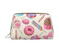 Hgvcse Borsa in pelle PVC Makeupsweet Lollipop Cupcake Bag Zipper Pouch Travel Cosmetic Organizer Daily Use Storage Purse, bianco, Taglia unica