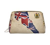 Hgvcse Borsa Map01 in pelle PVC Makeupcayman Islands Flag Bag Zipper Pouch Travel Cosmetic Organizer Daily Use Storage Purse, bianco, Taglia unica