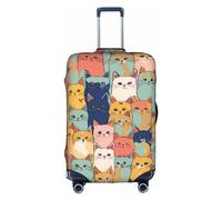Hgvcse Travel Cute Cats In Una Varietà Di Colori Copertura Dei Bagagli Valigia Protector 45-81 Pollice Bagagli Vacanza Accessori Essenziali, bianco, Medium