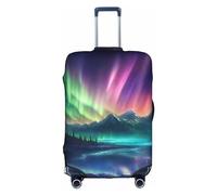 Hgvcse Travel Dark Northern Lights - Copertura protettiva per valigia, 45-81 cm, accessorio essenziale, bianco, grande, Bianco, Large