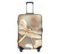 Hgvcse Travel Dragonfly and Flower - Copertura per valigia, 45-81 cm, accessorio essenziale, bianco, grande, Bianco, Large