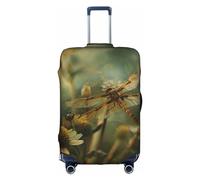 Hgvcse Travel Dragonfly and Flower - Copertura per valigia, 45-81 cm, accessorio essenziale, colore bianco, taglia M, Bianco, Medium