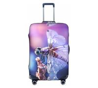 Hgvcse Travel Purple Dragonfly - Copertura protettiva per valigia, 45-81 cm, accessorio essenziale, bianco, grande, Bianco, Large