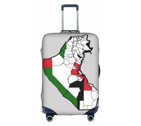 Hgvcse Travel State Of Palestine - Copertura per bagagli con mappa topografica della bandiera della Palestina, 45-81 cm, accessorio essenziale, bianco, XL, Bianco, X-Large