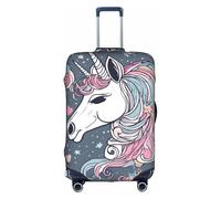 Hgvcse Travel Unicorn Design03 - Copertura protettiva per valigia, 45-81 cm, accessorio essenziale, bianco, grande, Bianco, Large