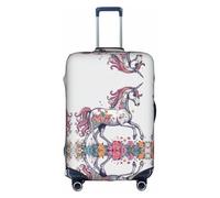 Hgvcse Travel Unicorn Design04 - Copertura protettiva per valigia, 45-81 cm, accessorio essenziale, bianco, M, Bianco, Medium