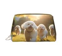 Hgvcse Trucchi in pelle pvc di barboncini borsa cerniera sacchetto di viaggio cosmetico organizzatore quotidiano borsa di stoccaggio, bianco, Taglia unica