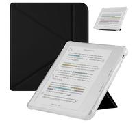 HGWALP Custodia protettiva compatibile con 7" Kobo Libra Colore (2024) / Kobo Libra 2 (2021) eReader, Clear Soft TPU Custodia posteriore con Auto Sleep/Wake e Stand,Nero
