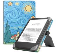 HGWALP Custodia universale in pelle per eReader da 6 pollici, con supporto a libro e cinturino da polso, compatibile con tutti gli e-book reader da 6 pollici Paperwhite/Kobo/Tolino/Pocketook, Cielo