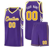 HGWOPGASD 2 Set Maglia da Basket Personalizzata Maglie da Basket Personalizzate Kit da Basket Personalizzato Tuta da Basket con Nome e Numero della Squadra per Adulti e Bambini A23