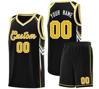 HGWOPGASD 2 Set Maglia da Basket Personalizzata Maglie da Basket Personalizzate Kit da Basket Personalizzato Tuta da Basket con Nome e Numero della Squadra per Adulti e Bambini A17