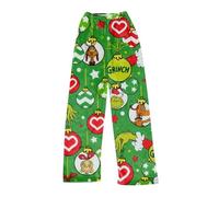 HGWOPGASD Costume da Grinch Abbigliamento Natalizio Donna Pantaloni Invernali Pigiama Cotone Pigiamone Pantaloni Pigiama Uomo Natale Divertente