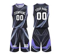 HGWOPGASD Maglia e Pantaloncini da Basket Personalizzati per Bambini e Adulti, Kit da Basket Personalizzato con Il Tuo Nome, Numero e Logo della Squadra A01