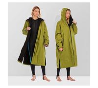 HGYJ Poncho per cambiarsi a Maniche Lunghe - Adulto Uomini/Donne, Impermeabile e Antivento, Caldo e Asciutto, Usato per Piscina/Surf/attività di guado all'aperto.,Green+Black,L