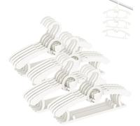 HGYZE Grucce Appendiabiti per Bambini, Stampelle per l’armadio di Neonato e di Ragazzi, 20 Appendini Impilabili Regolabili e Antiscivolo, per Vestiti, Salvaspazio Grucce, Bianco