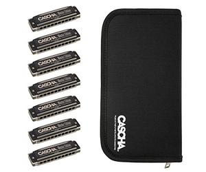 HH 2248 CASCHA Master Edition Harmonica Set con custodia, diatonico, 7 tipi di tonalità: C - D - E - F - G - A - Bb
