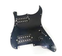 HH Guitar Pickguard Electric E Due Black Humbucker Loaded Scratchplate Precablato