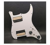 HH Guitar Pickguard Humbucker Coil Splitting Pickguard Battipenna Per Chitarra Elettrica Due Humbucker Loaded Scratchplate Precablato (Color : Bk and Yellow)