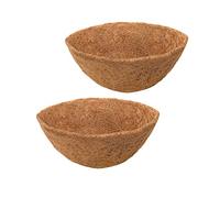 HH-LIFE Set di 2 rivestimenti in fibra di cocco rotondi dal diametro di 35 cm per cesti da appendere, sostituibili, in fibra di cocco naturale, per cesti da appendere in interni ed esterni