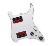 HH Loaded Prewired Scratchplate Two Humbucker Coil Splitting HH Guitar Pickguard Battipenna Per Chitarra Elettrica (Color : Crimson and Bk)
